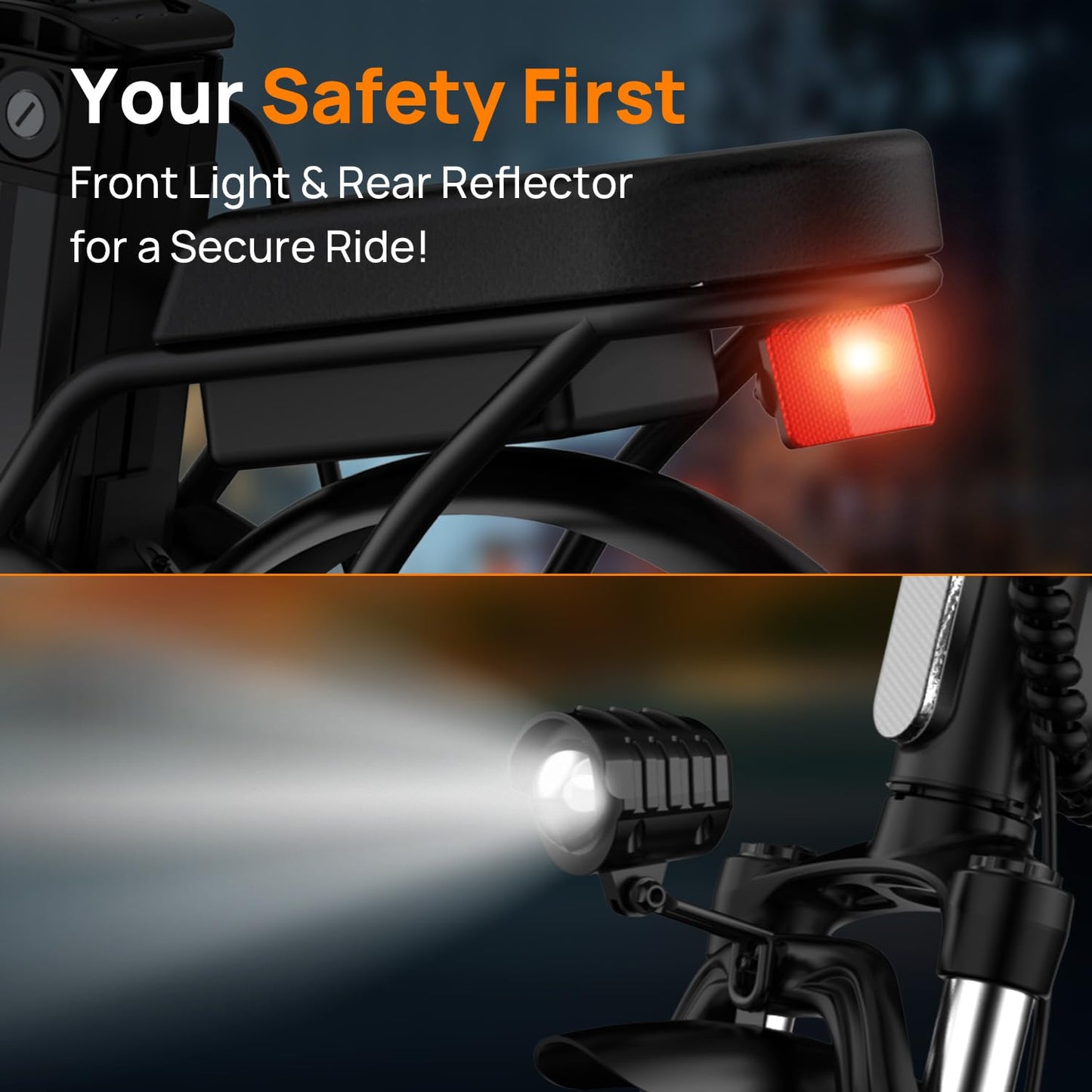 URLIFE 14" Electric Bike, Portable E-bike with 48V 7.5AH Removable Battery 250W Powerful Motor, 60 KM Max Range, Folding Ebike LCD Display, Electric Commuter Bicycle for Adults and Teens(Black)