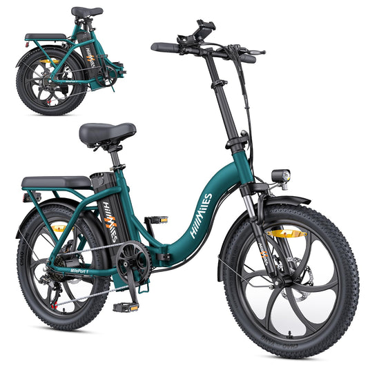 HillMiles MilePort 1 Electric Bike for Adults with 36V 13AH Removable Battery, 20"*3.0" Fat Tire Folding Electric Bicycle with Top Speed 25KM/H &100KM Long Range, 250W Motor City Commuter Ebike