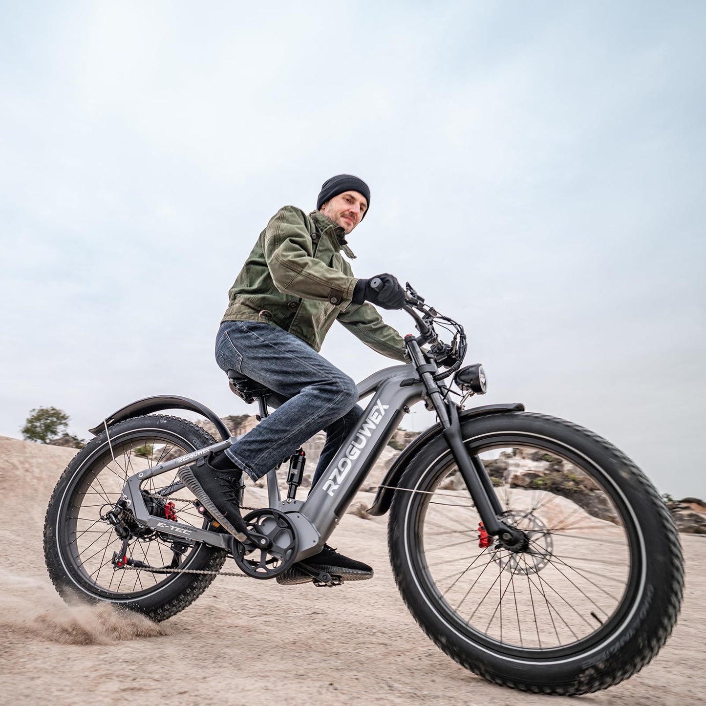 RZOGUWEX Electric Bicycle,26 Inch Off-Road EBIKE for Adults with 48V 25AH Detachable Lithium Ion Battery, 7 Speed with Dual Shock Absorbers and Dual Hydraulic Disc Brake(Black)