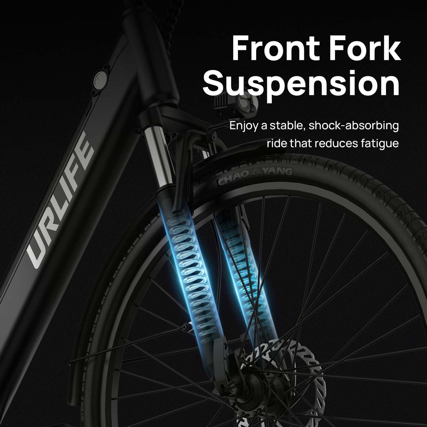 URLIFE 26" Electric Bike for Adults, Mountain Bike with LCD Display, 36V 13AH Removable Battery 250W Powerful Motor, 7-Speed Derailleur 80KM Max Range Ebike Commute MTB BLACK