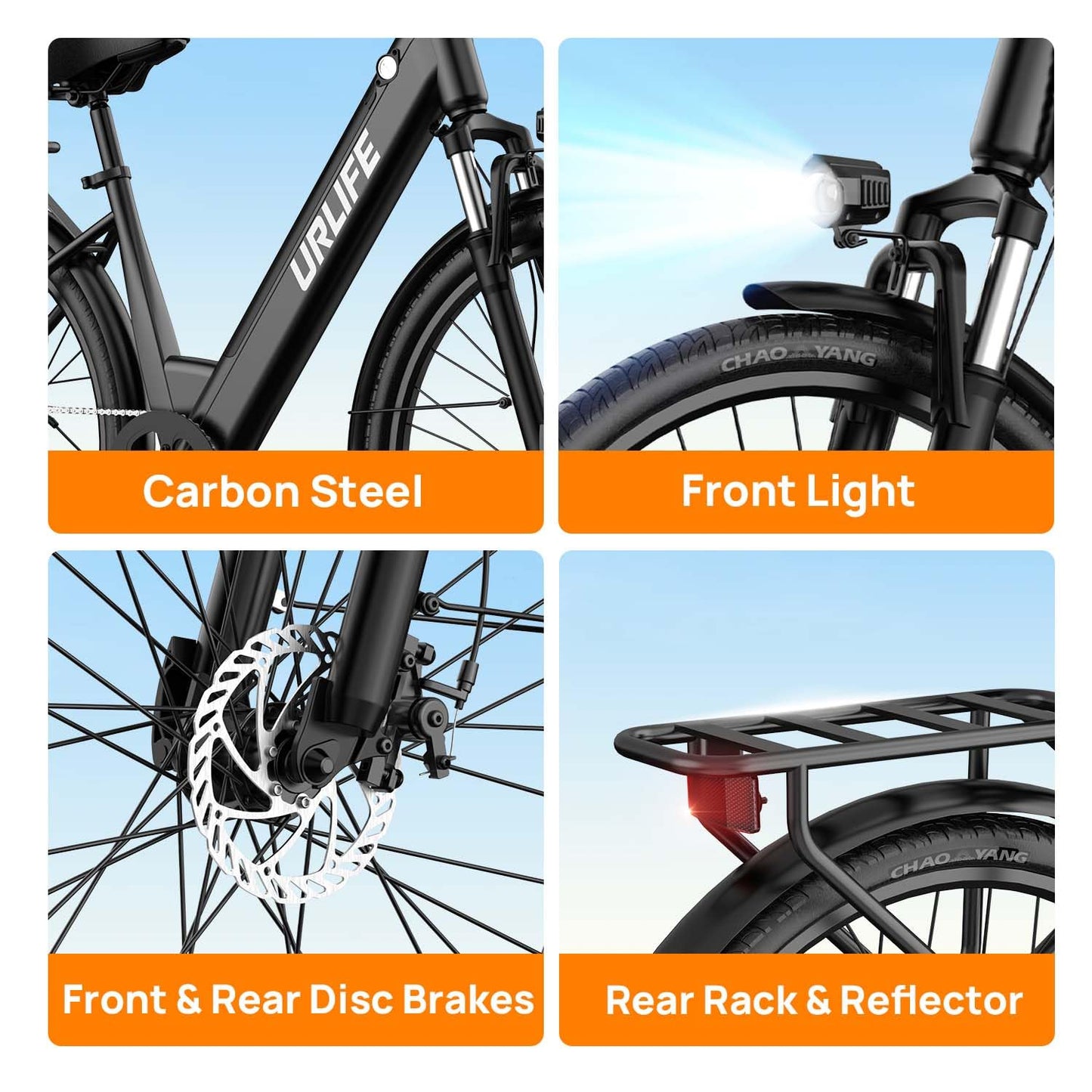 URLIFE 26" Electric Bike for Adults, Mountain Bike with LCD Display, 36V 13AH Removable Battery 250W Powerful Motor, 7-Speed Derailleur 80KM Max Range Ebike Commute MTB BLACK