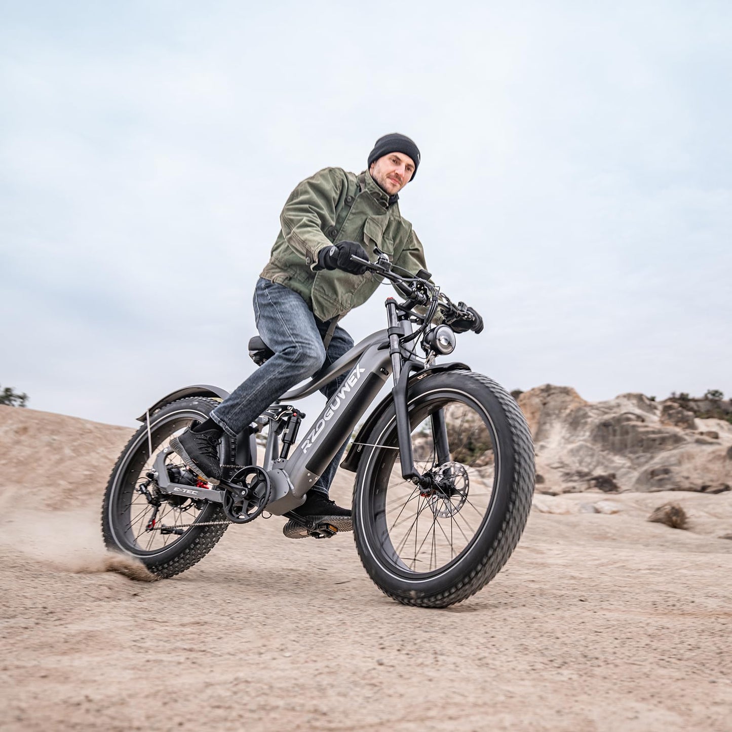 RZOGUWEX Electric Bicycle,26 Inch Off-Road EBIKE for Adults with 48V 25AH Detachable Lithium Ion Battery, 7 Speed with Dual Shock Absorbers and Dual Hydraulic Disc Brake(Black)