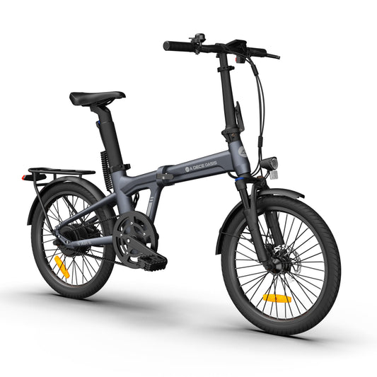 ADO Air20Pro Electric Bike Folding, EBike for Adults, 20" Folding Electric Bicycle, Belt Drive, Bafang Motor, ECO and SPORT Mode, Adjustable Shock Absorption, LCD, APP, Range Up To 100KM (Grey)