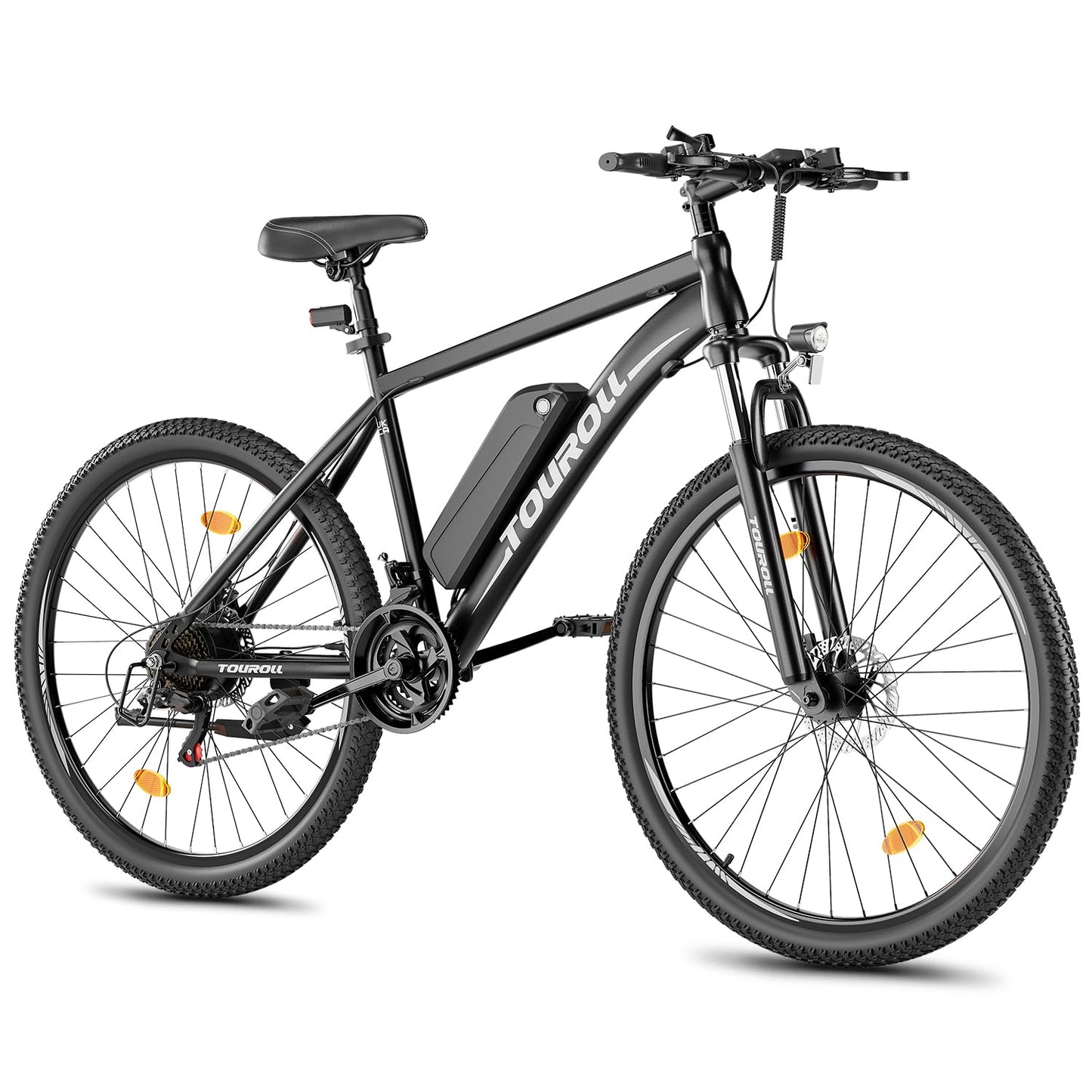 Touroll U1 Electric Mountain Bike, 26"/29'' Electric Bicycle Commute E-bike with 36V 13Ah Removable Battery, LED Display, Dual Disk Brake, 21 Speed, MTB for Teenagers and Adults (26'')