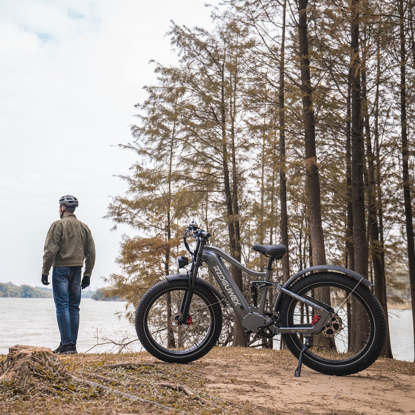 RZOGUWEX Electric Bicycle,26 Inch Off-Road EBIKE for Adults with 48V 25AH Detachable Lithium Ion Battery, 7 Speed with Dual Shock Absorbers and Dual Hydraulic Disc Brake(Black)