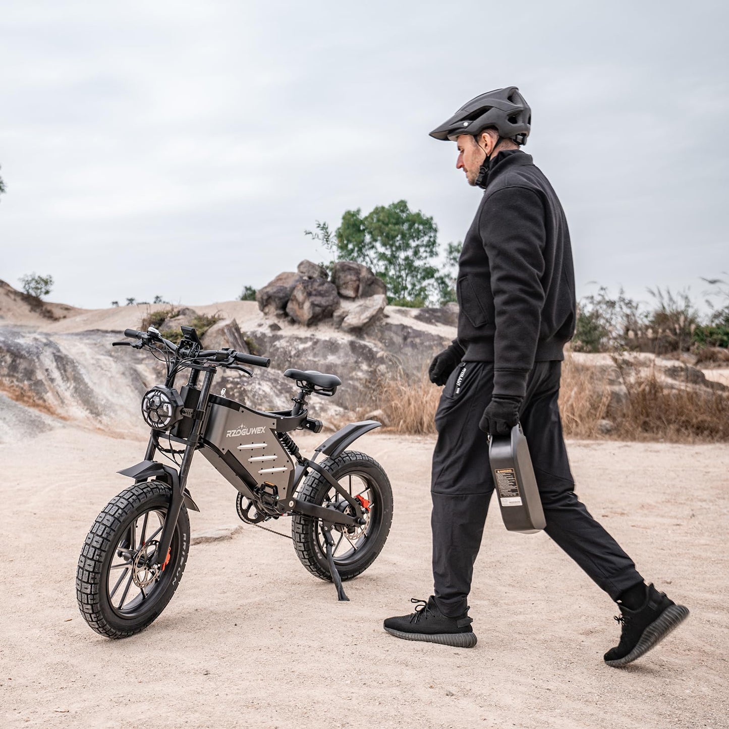 RZOGUWEX Electric Bicycle,20 Inch Off-Road EBIKE for Adults with 48V 25AH Detachable Lithium Ion Battery, Forged Mags Wheel with Dual Hydraulic Disc Brake