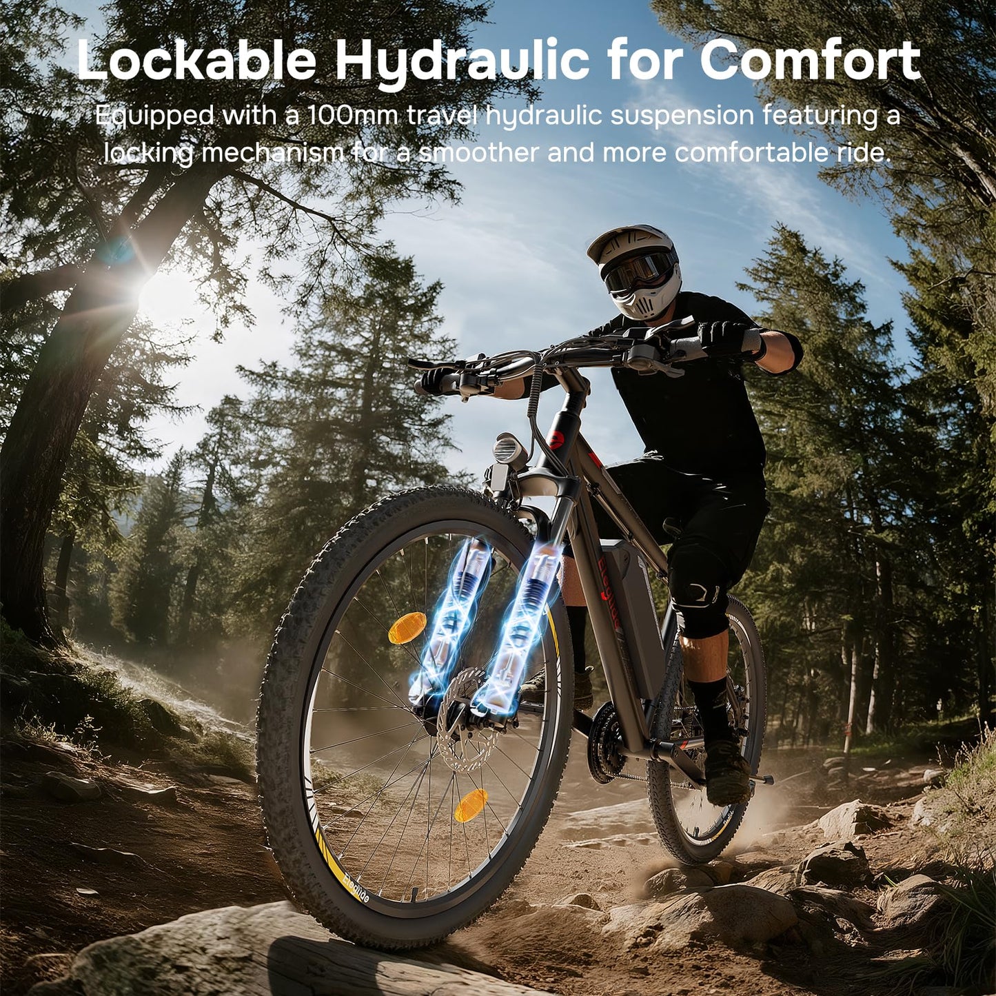 Eleglide M2 Electric Bike, 27.5''/29'' Electric Bicycle for Adults, E Mountainbike, 36V 15Ah Removable Battery,Max Range 125KM, Dual Hydraulic Disk Brake, 21 Speed, APP (Inches, 29)