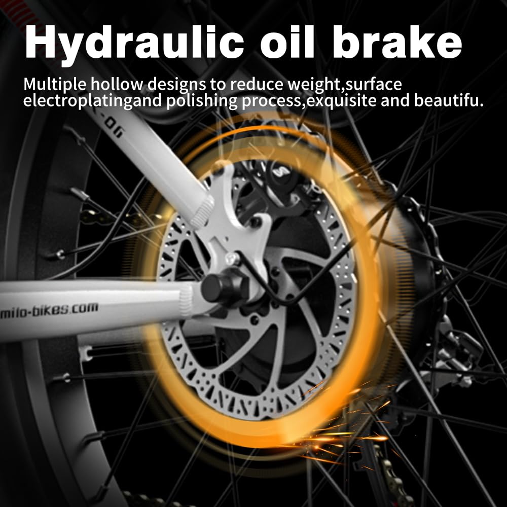 Shengmilo E Bike Electric Bike 26 Inch E-Mountain Bike full suspension E-Bike 48V17.5Ah Battery 7-Speed shifting electric cycling with Fat Tire mechanical disc brake aluminum frame