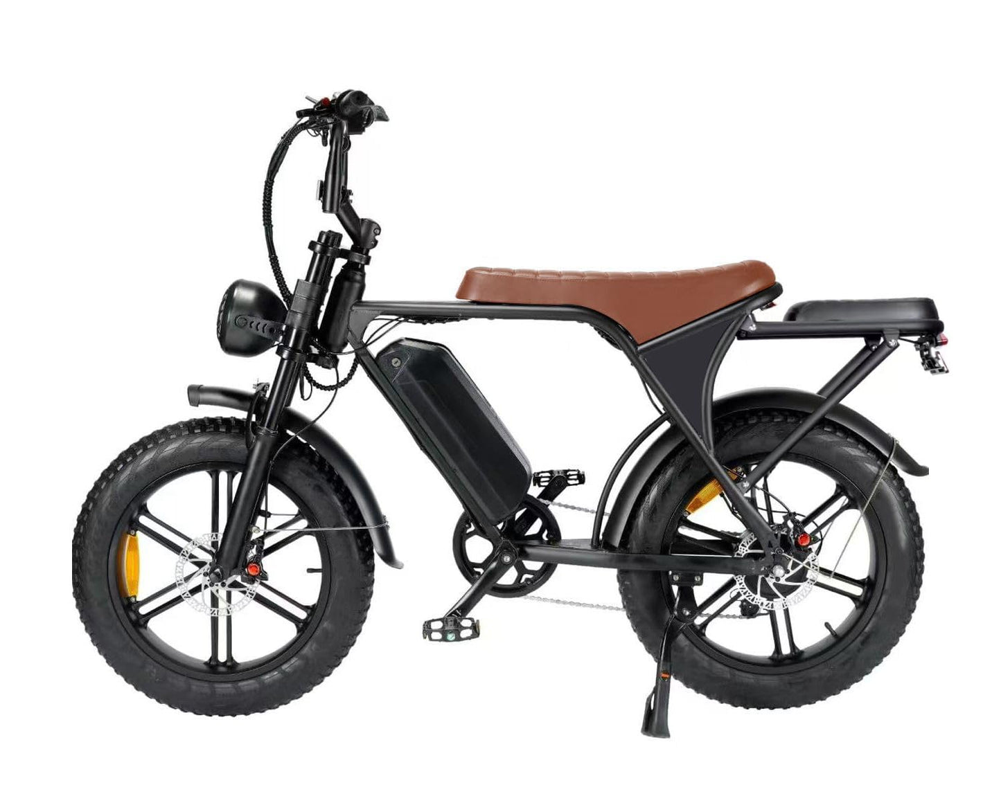 20” Electric Bike, 20 Inch E Bike, Hybrid Bike, Adult Bicycle, 48V 15AH Battery, Brushless Motor, LCD Display, 7 Gear, Rear Seat, Throttle, Suspension, Disc Brakes, Headlight, Indicators, New
