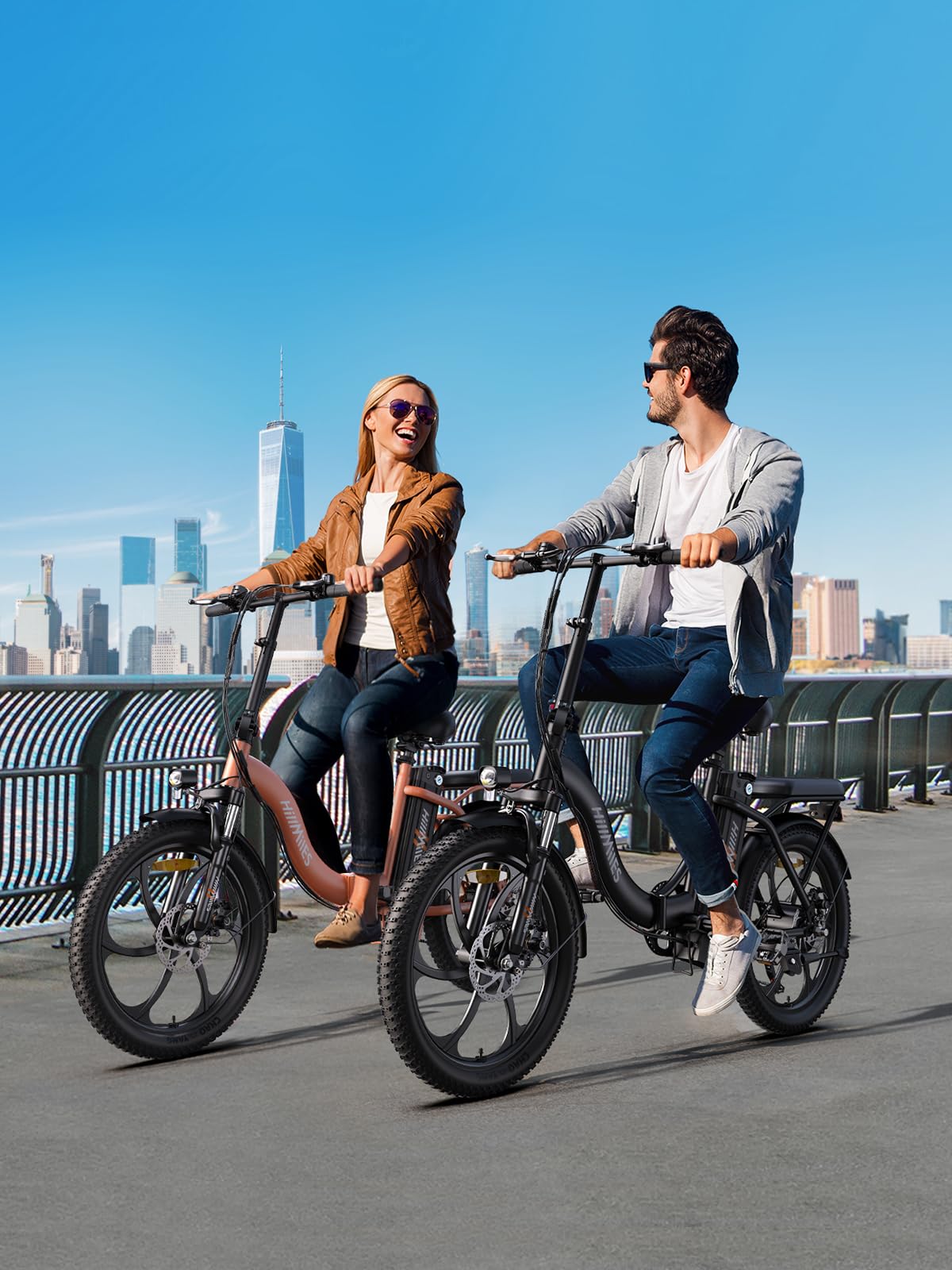 HillMiles MilePort 1 Electric Bike for Adults with 36V 13AH Removable Battery, 20"*3.0" Fat Tire Folding Electric Bicycle with Top Speed 25KM/H &100KM Long Range, 250W Motor City Commuter Ebike