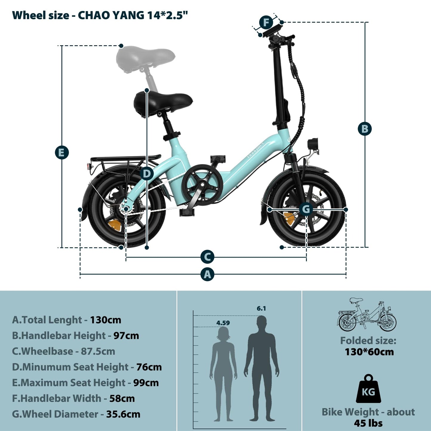 Bodywel T16PRO 14" City Commuting Ebike, 36v 7.8ah electric bike, 4.5 inch Led-Display, 90% Pre-Assembled, Folding bike with front suspension and dual disc brakes for adults