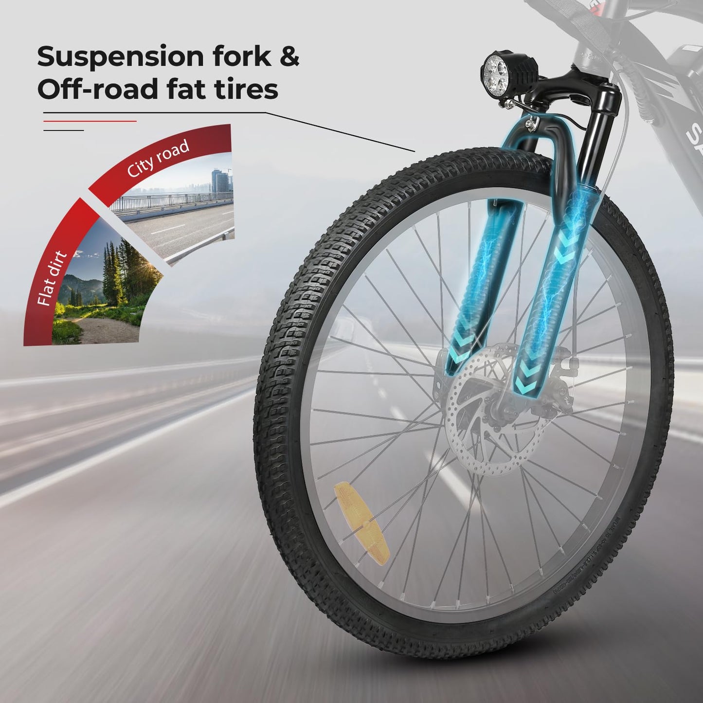 SAMEBIKE 24" Electric Bike for Adult, 36V 13Ah Removable Battery, Mountain E-bike with 7 Speed, Powerful 250W Motor, 4H Fast Charging Commuter Electric bicycle Range 35-90KM