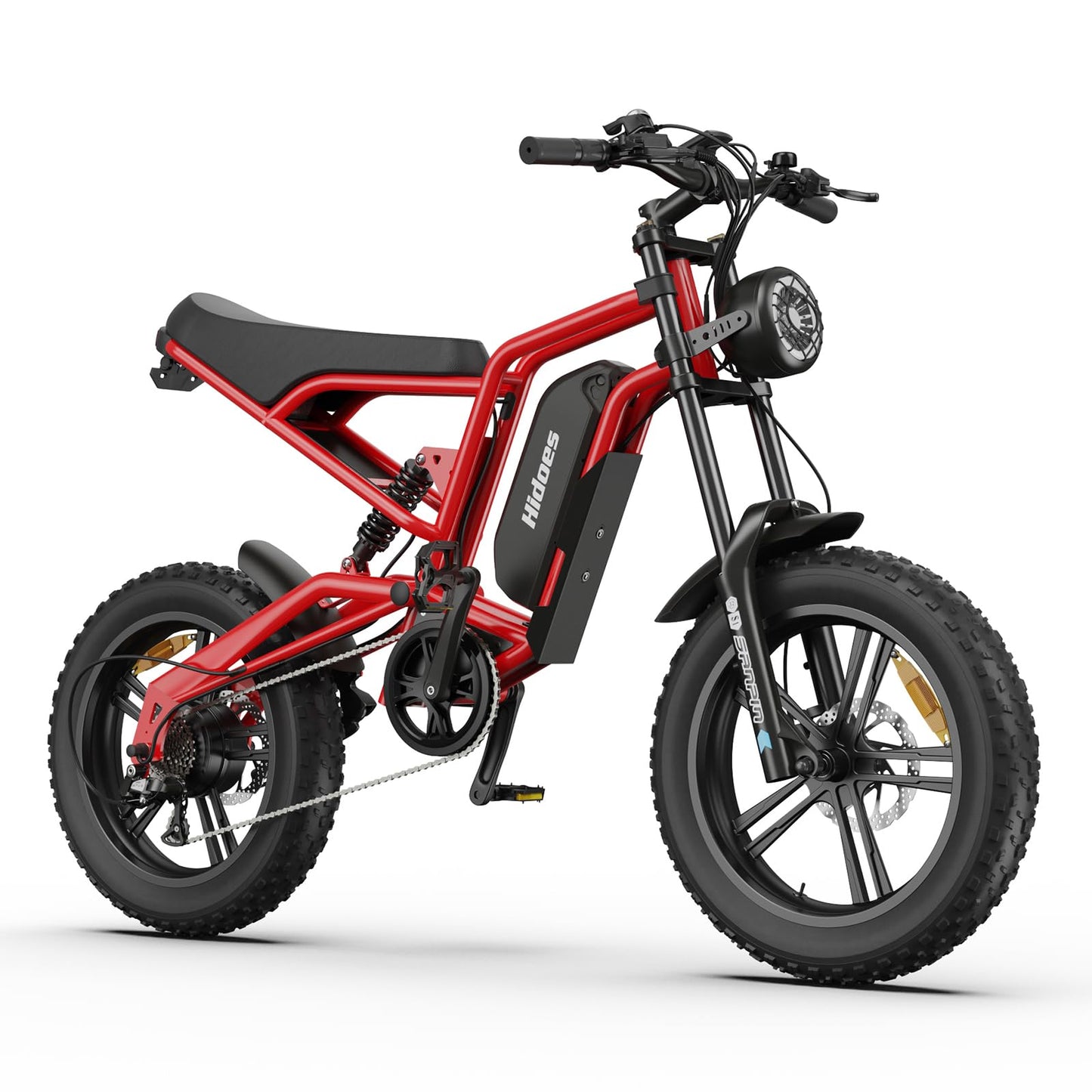 Fat Tire Electric Bike for Adults,15AH Removable Battery 80KM Range PAS Mode,Hidoes B6 Adult Electric Bicycle Up to 25Km/h,Dual shock absorption,20" x4.0 All-Terrain Tires,Shi-mano 7-Speed.