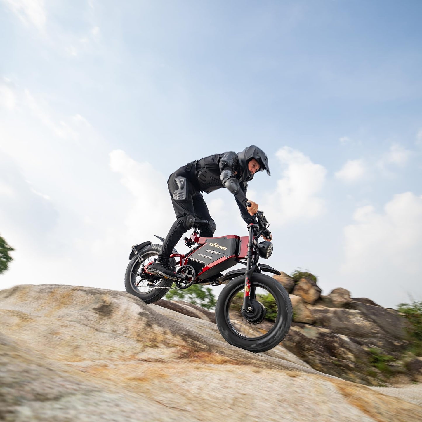 RZOGUWEX Electric Bicycle，20 Inch 160NM Dual Motor Off-Road EBIKE for Adults with 48V 30AH Detachable Lithium Ion Battery, Dual Hydraulic Disc Brake
