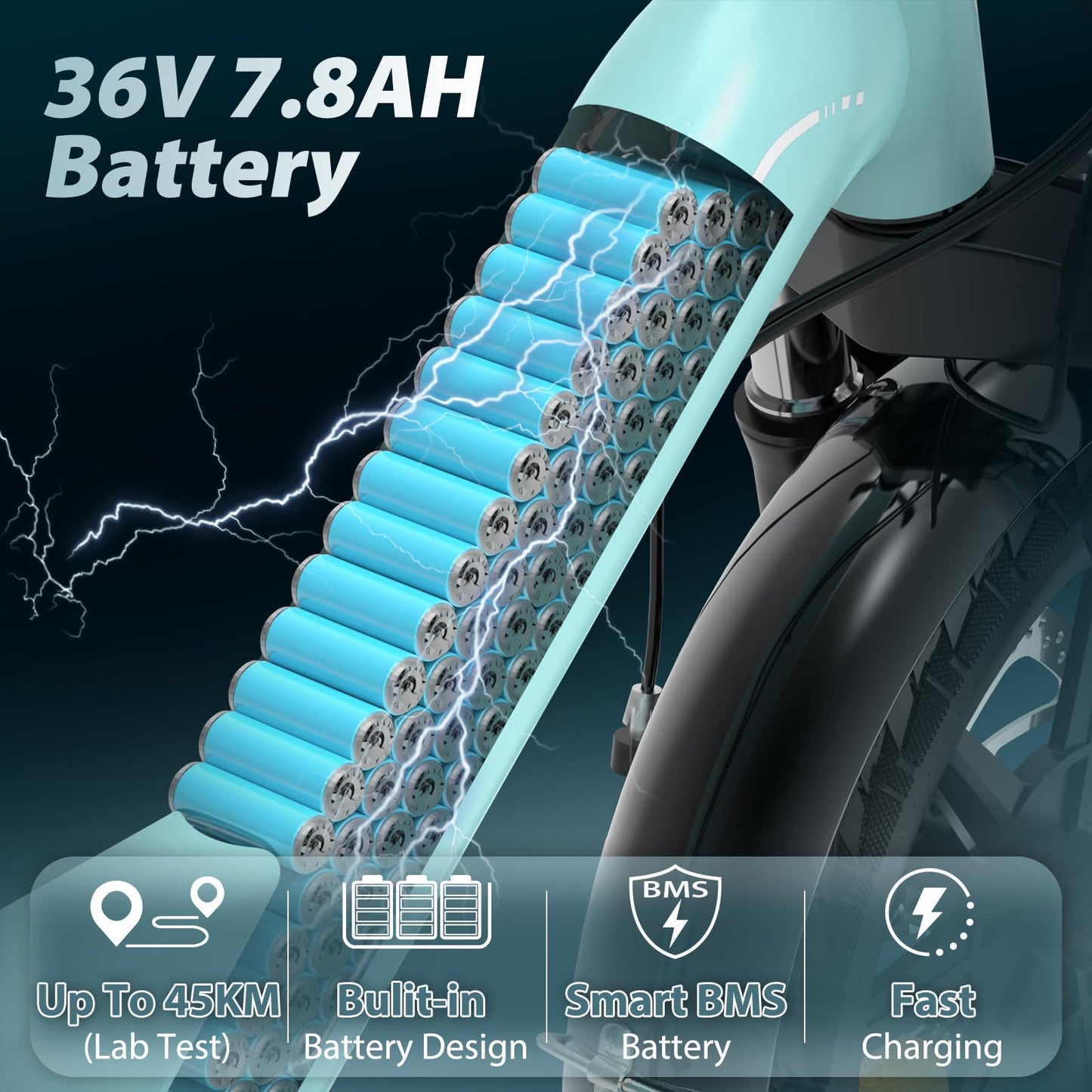 Bodywel T16PRO 14" City Commuting Ebike, 36v 7.8ah electric bike, 4.5 inch Led-Display, 90% Pre-Assembled, Folding bike with front suspension and dual disc brakes for adults