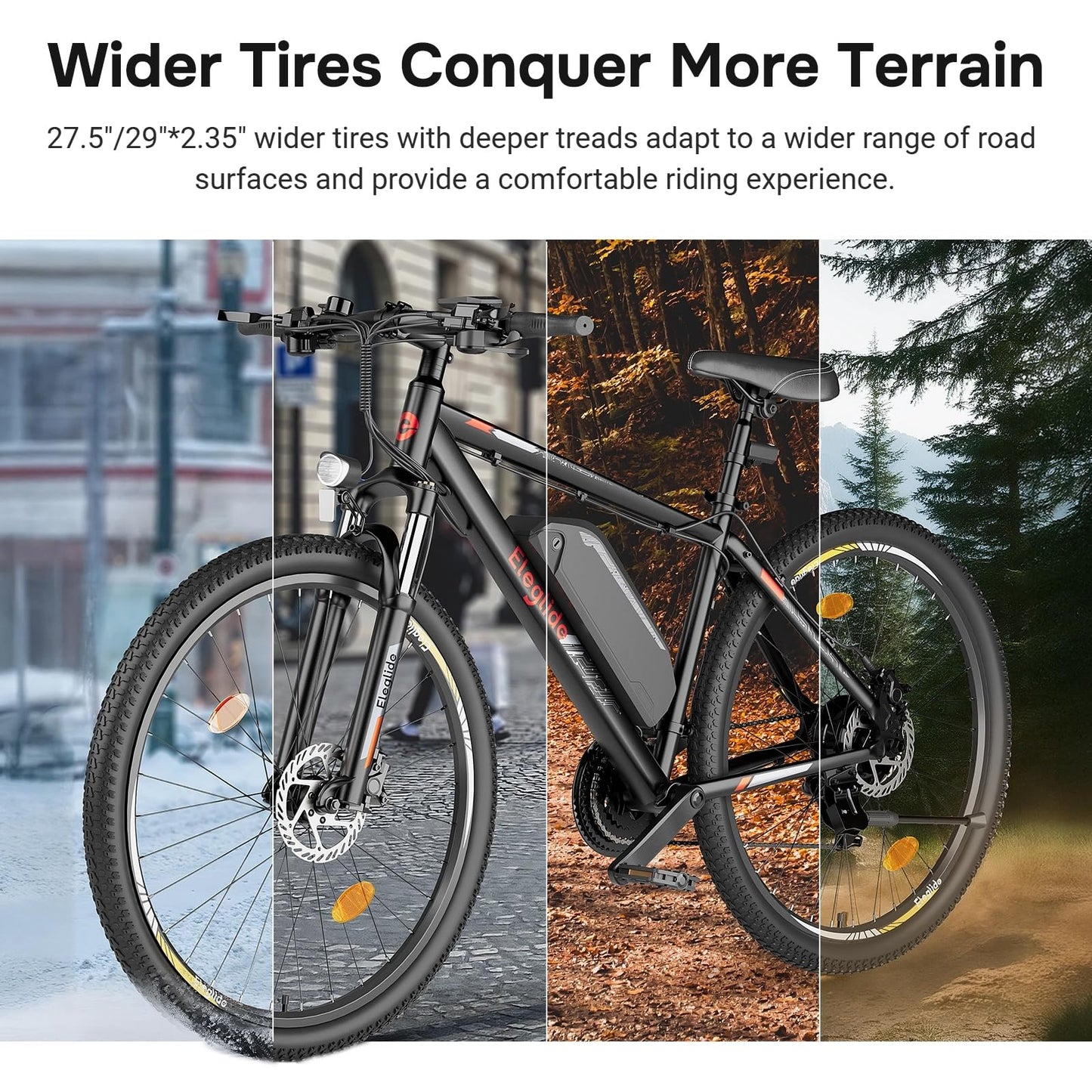 Eleglide M2 Electric Bike, 27.5''/29'' Electric Bicycle for Adults, E Mountainbike, 36V 15Ah Removable Battery,Max Range 125KM, Dual Hydraulic Disk Brake, 21 Speed, APP (Inches, 29)