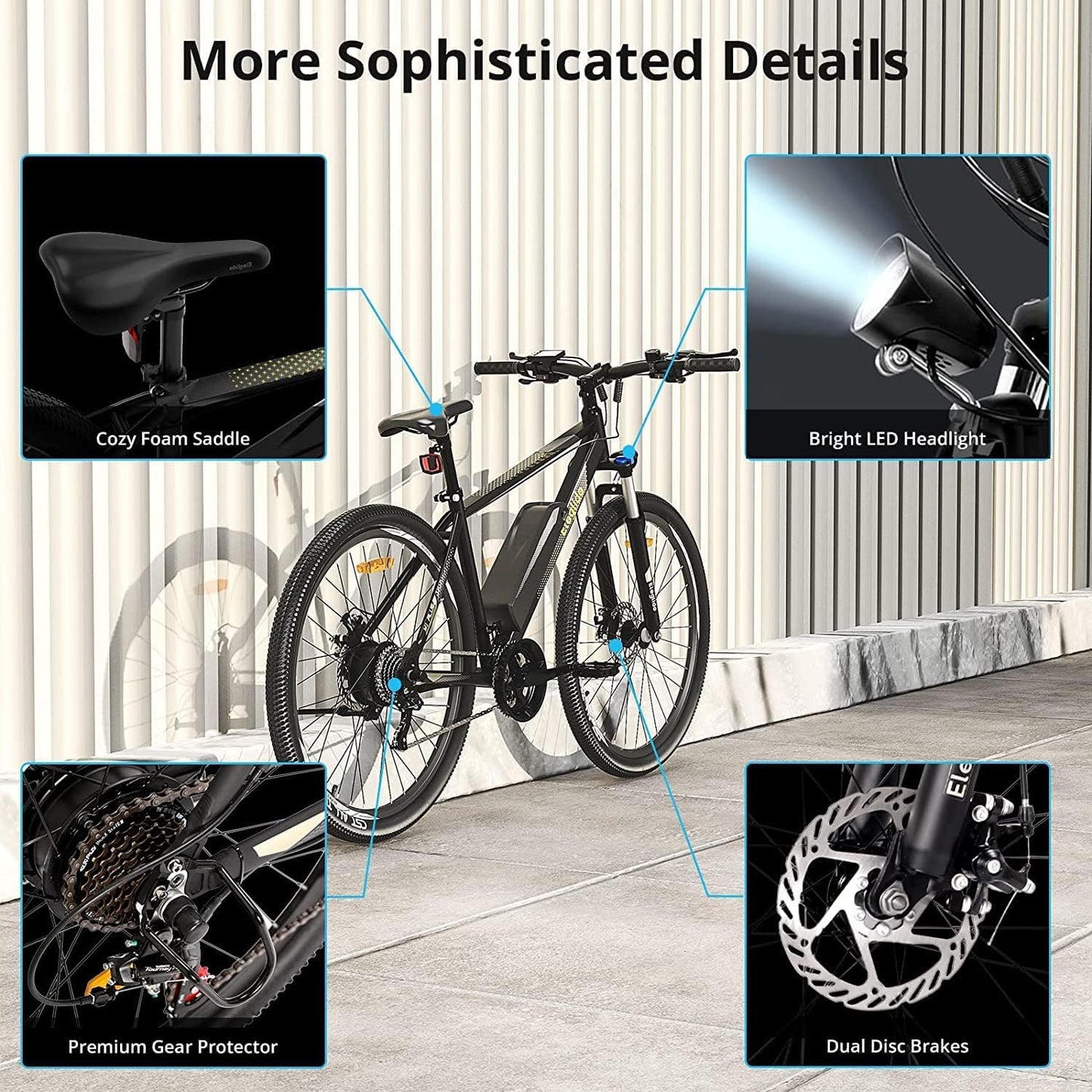 Eleglide Electric Bike for Adults, Mopride 1 Plus 27.5"/29'' E Mountain Bike, Electric Bicycle with 12.5Ah Removable Battery, Commute E-bikeMax Range 100KM, LCD Display, Dual Disc Brake, 21 Speed