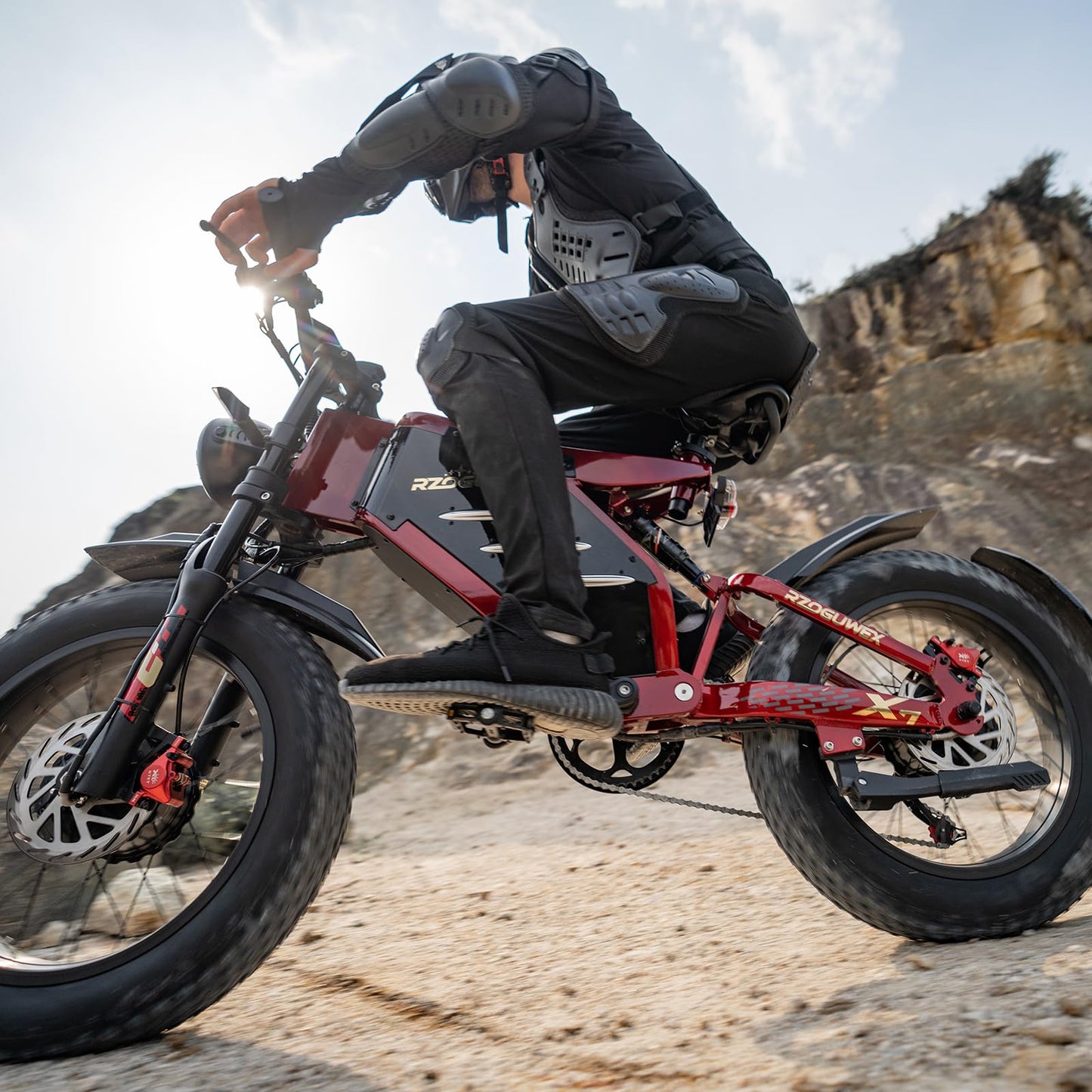 RZOGUWEX Electric Bicycle，20 Inch 160NM Dual Motor Off-Road EBIKE for Adults with 48V 30AH Detachable Lithium Ion Battery, Dual Hydraulic Disc Brake